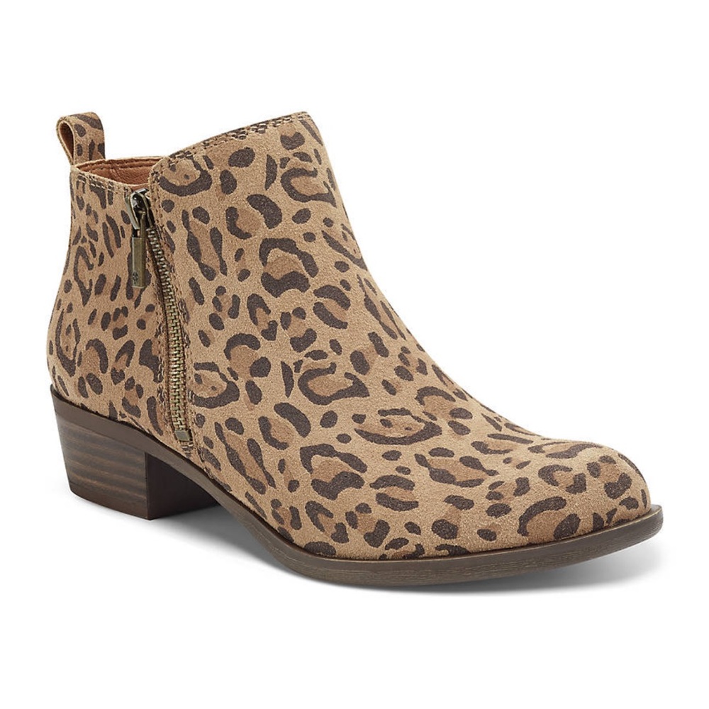 Lucky Brand Bimare Leather Ankle Bootie - Javan Print Natural Printed Cow Suede